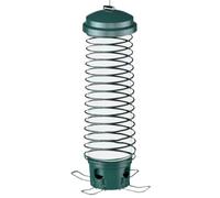 Bird Feeder, Food Container, 11,81 x 3,94 x 3,94 pouces, Hangable Birdfeeders, Large Capacity Holder, Weatherproof, Silver Coil Design, Deck and Outdoor Use for Bluebird, Chickadees