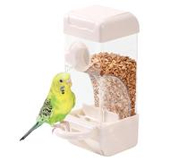 Bird Feeder For Cage - Distributeur automatique de 500 ml, anti-déversement Clear Seed Station, No- Husk Separator, Secure Bolt-On Food Container, Large Capacity Storage Bin | For Parakeets
