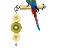 Bird Feeder for Cage | Stainless Steel Foraging Fork with Wooden Perch | Parakeet Food Holder For Outdoor Indoor Garden Backyard Courtyard Patio Deck Porch | Balcony Window Home Kitchen
