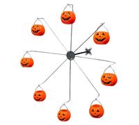 Bird Feeder, Hummingbird Feeder, Ferris Wheel Design 8 Pumpkin Buckets Rotating Motion Durable Iron, Weatherproof Hanging Setup with Easy Fills and Clean, Halloween Decor for Yard Fence Tree
