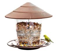 Bird Feeder, Mangeoire for Oiseaux, Outil d'alimentation Automatique des Pieds, écrou Suspendu en Plein air, Support Distributeur à Trous Multiples, récipient Alimentaire(Brown)