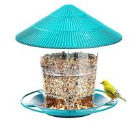 Bird Feeder, Mangeoire for Oiseaux, Outil d'alimentation Automatique des Pieds, écrou Suspendu en Plein air, Support Distributeur à Trous Multiples, récipient Alimentaire(Green)