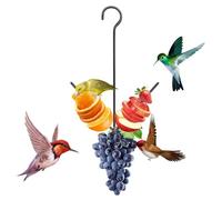Bird Feeder - Metal 10.04x7.01 inches | Hummingbird Feeding Station | Vegetable and Meat Feeding Hook Squirrel Fruit Tray Bird Feeder for Garden Porch Patio Balcony