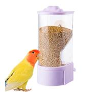 Bird Feeder, Parakeet Automatic Feeder, Comfortable, Compatibility, Food Dispenser Bird for Canary Cockatiel Finch 7.48x3.15 inches, 240g, Pet, Purple, Yellow