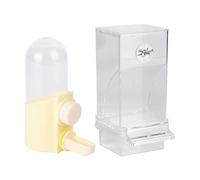 Bird Feeder, Parrot Drinking Dispenser, 3.46x2.83in Spill Proof Bird Feeder, Transparent Authentic Design, Easy Refill Mechanism for Parakeet, Lovebirds, Canary, Finch, Cockatiel, Indoor, Cage