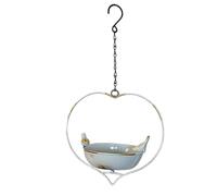 Bird Feeder Station, Iron Outdoor Feeder, Heart Shape Hanging, Balcony Garden Feeding, for Courtyard Patio Landscaping Viewing Bird Watching Pet Aviary Parrots Garden Use 8.46x5.12x15.55 inches