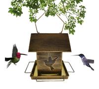 Bird Feeder Station Weatherproof, Squirrel Proof Metal, Wild Bird Feeder, Hanging Garden Feeding Cage, Finch Hummingbird Seed Dispenser, Yard Balcony Patio Porch Tree Window Use 9.84x7.48x12.2 inches