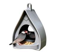 Bird Feeder Station - Windproof Food Dispenser, 6.69 inches Feeding House with Secure Grain, Protection Design, Weather Shield, Wildlife Attraction for Garden Patio Backyard Porch Balcony and Family