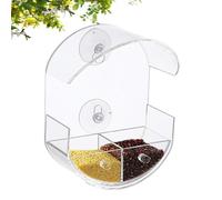 Bird Feeder Suction Cup Window, Clear Acrylic Leak Proof Food Box with Strong Suction for Balcony Garden Patio, Indoor Bird Watching for Kids Adults, Perfect for Observation, 7.87x5.91x4.33 in