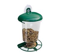 Bird Feeder, Suction Dispenser, Wall Mount, Automatic Seed Release, Decorative Transparent Design, 1 Pack, for Garden, Balcony, Patio Viewing, 22.5x12.5x10cm Clear