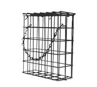 Bird Feeder, Suet Ball Feeder, Metal Wire Cage, Durable Hanging Design, Weather-Resistant Iron Build, Outdoor Garden Feeding Station, 5.12x5.12x1.77 inches, Black, 1pc