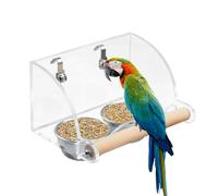 Bird Feeder - Transparent 12x8x6cm | Parrot Cage Feeding Dish Cups Interactive Foraging Toy Container | Indoor Bird Food Holder For Home Office Classroom Gift Decor