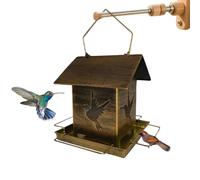 Bird Feeder, Weatherproof Station, 9,84 x 7,48 x 12,2 Inches Squirrel Proof Metal Device with Secure Build, Utility Tool for Finch Hummingbird Garden Yard Balcony Patio Porch Deck Courtyard Tree and