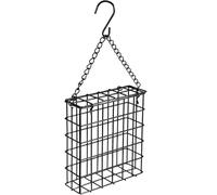 Bird Feeder - Wire Mesh Suet Cage Dispenser for Outdoor Feeding | Metal Hangable Design with Easy Refill Access, Wild Bird Attraction Feeder for Patio Lawn Backyard Balcony Garden Porch Deck
