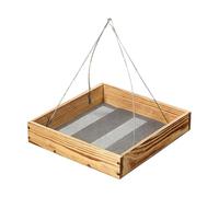 Bird Feeder Wooden, Large Capacity Feeder, Outdoor Hanging Station, for Macaws Sparrow Parakeet Lovebird Conures Cockatiels Finches Yards Porches Courtyards Garden Patio Balcony Wildlife Viewing Use