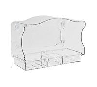 Bird Feeders, Clear Finch Eater, Acrylic Suction Cup Feeding Tray, Efficient Rain Management 9.65x6.5x4.33 inches for Outdoors, Birdwatching Enthusiasts & Nature Lovers