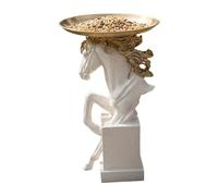 Bird Feeders for Outdoors- Garden and Courtyard Decorative Ornament Horse Head Design Resin Feeding Tray - Outdoor Bird Feeder Sculpture - for Porch Balcony Garden Backyard Patio Lawn Terrace Park