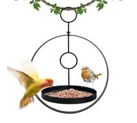 Bird Feeders for Outside - Weatherproof Metal Ring Feeding Tray | Easy Hook Patio Garden Aviary | Sturdy Construction Wild Birds Outdoor Watching | Finch Parrots Home