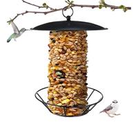 Bird Feeders, Metal Suspending Birds Feeder, Rustic Heavy-Duty, Sturdy Build, Waterproof Feeders, for Wildlife Watching on Balcony, Backyard, Road Trips, 11.81x9.61x6.22in Brown