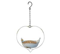 Bird Feeders Outdoors, Iron Feeding Station, Heart Shaped Feeder Rack, Balcony Bird Feeding Tray, for Courtyard Landscaping Patio Watching Viewing Food Water Pet Aviary Parrots Garden Use