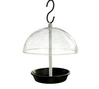 Bird Feeders Outdoors, Large Capacity Feeder, 15.5x15.5x24cm Weather Resistant Tray, Metal Bird Dish Dome, Sturdy Hanging Feeder, for Birdwatching Feeding Deck Balcony Yard Patio Window