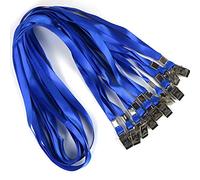 Bird Fiy Black Lanyards Lot de 100 cordons plats en nylon avec clip pour badge 86,4 cm, bleu, 100 cm paquet de