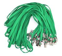 Bird Fiy Green Lanyards Lot de 100 cordons pour badge avec clip tour de cou plat et cordon pour badge Bulldog Clip