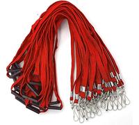 Bird Fiy Lanyards Safety - Lot de 25 cordons plats de qualité supérieure avec crochet en J pour porte-badge, rouge