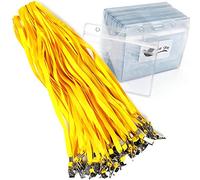 Bird Fiy Lot de 50 cordons avec porte-nom en plastique transparent étanche pour carte d'identité et 50 cordons (jaune)
