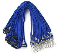 Bird Fiy Lot de 50 cordons bleus plats de qualité supérieure avec crochet en J pour porte-badge d'identification
