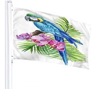 Bird Flag 3x5 FT Tropical Animal Jungle Parrot Plant Palm Leaf Tree Flowers Outdoor Flags Large Welcome Yard Banners Home Garden Yard Lawn Decor