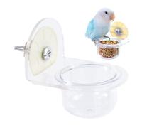Bird Food Bowl | Detachable Bird Cage Cups Feeder Dish | Transparent Water & Food Dispenser for Parrot Canary Cockatiel Finch Pet Supplies