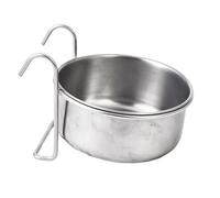 Bird Food Bowl, Parrot Birds Food Feeder Cups, 4.72x3.94x1.77 inches Portable Suspending Stainless Steel, Sturdy Spill Proof, Water Basin for Indoor Feeding and Drinking