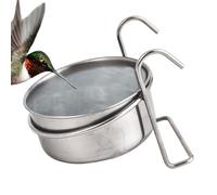 Bird Food Bowl, Parrot Birds Foods Feeding Cups, Suspending Stainless Steel Sturdy Spill-Proof Water Bowls, for Cockatiel, Conure, Lovebird 5.51x2.17 inches, Parakeet, Indoor Feeding