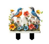 Bird Garden Stakes - Decorative Bird Shape Ground Plugs, 2D Flat Spring Lawn Ornament, Home Outside Yard Accessory, Garden Landscape Decoration Piece, Patio Outdoor Accent Use