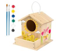 Bird House Kit for Kids, Wooden DIY Craft Painting Activity
