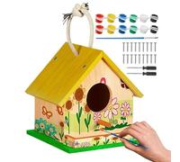 Bird House Kit Kids, Educational Fun Craft Activity Set, Wooden Bird Houses To Paint, Creative DIY Building Toy Kit | Fun Learning Project For Spring Summer Home School Classroom Camp Holiday Birthday