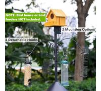 Bird House Pole, 92 inches Bird Feeder Poles for Outdoors with Anti-Squirrel Baffle, Heavy-Duty Adjustable Holder for Weather Station Pets Attrack Wildlifes Cage Backyard Yawn Patio