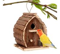 Bird Houses for Outside, Bird Home, Wooden Cage Shelter Feeder Box, Decorative Nest for Patio, Birdhouse for Garden, Backyard, Tree, Window, Balcony, Deck, and Fence, 5.12x3.94x6.3 inches