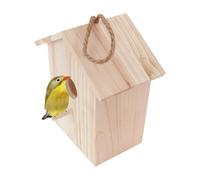 Bird Houses for Outside, Wooden Cottage Box with Clear Window - Outdoor Nesting Box with Suction Cup | for Tree Winter Balcony Garden Backyard Patio