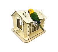 Bird Houses Outside, Safe Wooden Bird House, 7.09x4.72 inches Natural Nesting Shelter, Weather-Resistant Hanging Hut for Yard Tree Balcony Deck Patio Park Farm