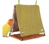 Bird Hut, Bird Hammock, 5.91x3.94x5.51 inches Scratch-Resistant, Imitate Rattan Swing Cage Accessory, Comfortable Resting Spot for Lovebirds, Parakeet, Cockatiels, Budgies, Birds