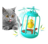Bird in Cage Cat Toy, Cage à Oiseau Jouet pour Chat, Jouet Chat Interactif, Oiseau pour Chat, Oiseau battant, Jouet pour Chat Oiseau Gazouillant, Jouet interactif pour Chat (Bleu)