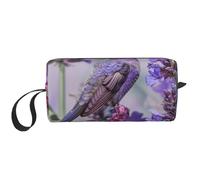 Bird in Outdoor Trousse de maquillage avec poignée Motif fleurs de lavande légère et portable pour voyage, salle de sport et utilisation quotidienne - Cadeau pour femmes et filles, blanc, Taille