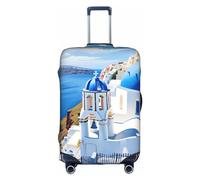 Bird in The Lake Housse de protection élastique pour valise, anti-rayures, convient aux bagages de 45,7 à 81,3 cm, Santorini Île grecque vue sur la mer, S