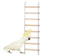 Bird Ladder, Inner Cage Climbing Toy, Acrylic Wood Metal 360° Rotating Hook, Fun Training Accessory for Lovebirds, Budgies, Small to Medium Parrots, Happy Pet Birds