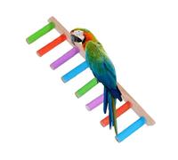 Bird Ladder, Wooden Climbing Ladder, Heavy Duty Multifunctional Claw Sharpening Tool, Interactive Crate Accessory for Parakeets, Conures, and Lovebirds