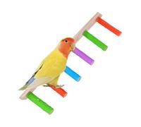 Bird Ladder, Wooden Climbing Ladder, Heavy Duty Multifunctional Claw Sharpening Tool, Interactive Crate Accessory for Parakeets, Conures, and Lovebirds