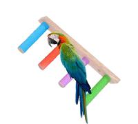 Bird Ladder, Wooden Climbing Ladder, Heavy Duty, Multifunctional Claw Sharpening Tools, Easy to Install, Interactive Crate Accessories, for Parakeet, Conures, Lovebird, (Wood)