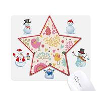 Bird Leaves Flower Plant Paint Christmas Snowman Family Star Mouse Pad